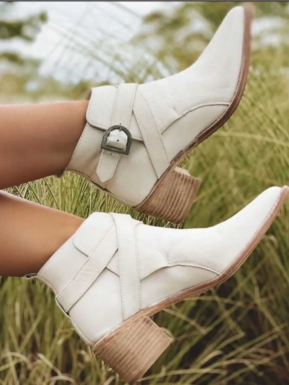 Free people cross buckle boots-new!